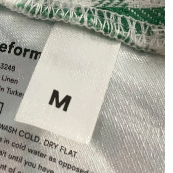 Reformation Rodin Linen Mini Dress Green Gingham Plaid Wrap Dress Medium - Picture 4 of 6